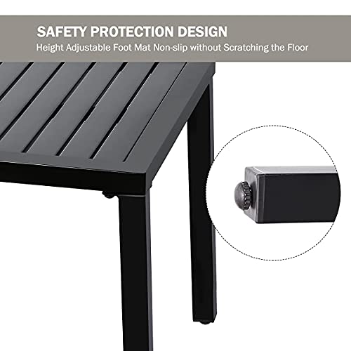 MEOOEM Metal Patio Coffee Bistro Side Table Set