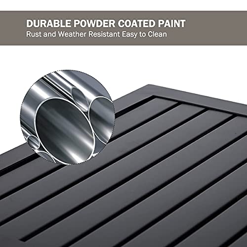 MEOOEM Metal Patio Coffee Bistro Side Table Set