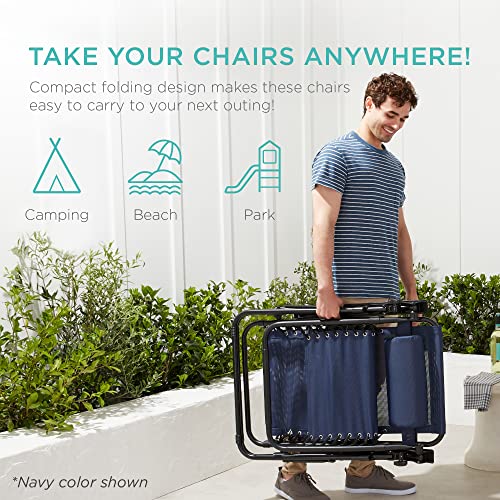 Set of 2 Steel Mesh Zero Gravity Lounge Chairs