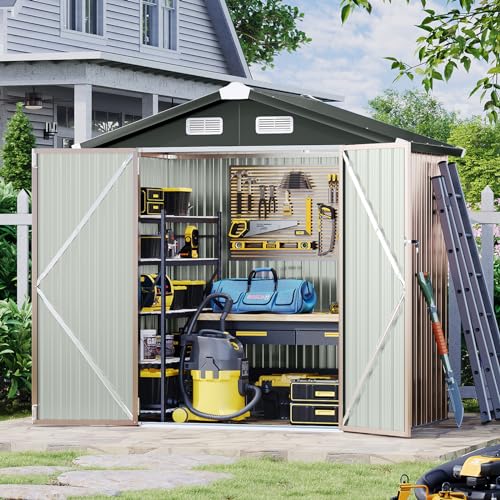 Aoxun Outdoor Metal Storage Shed for Garden, 6.4x4 FT