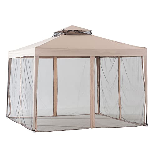 10'x10' Hampton Softtop Steel Gazebo with Netting