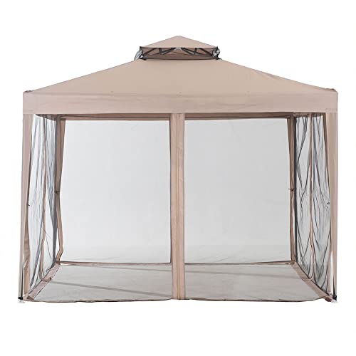 10'x10' Hampton Softtop Steel Gazebo with Netting