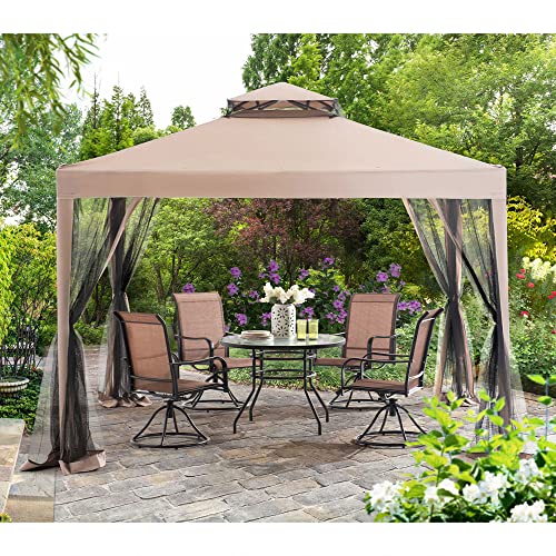 10'x10' Hampton Softtop Steel Gazebo with Netting