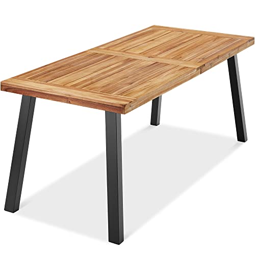 6-Person Acacia Wood Dining Picnic Table - Natural Finish