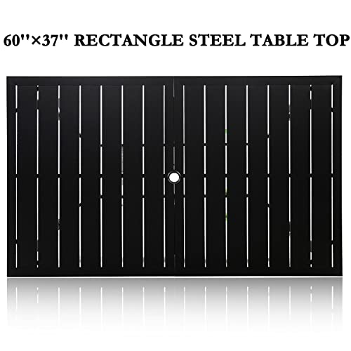 Incbruce 60" x 37" Rectangle Metal Dining Table