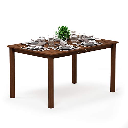 Furinno Tioman Outdoor Dining Table, Natural Rectangular