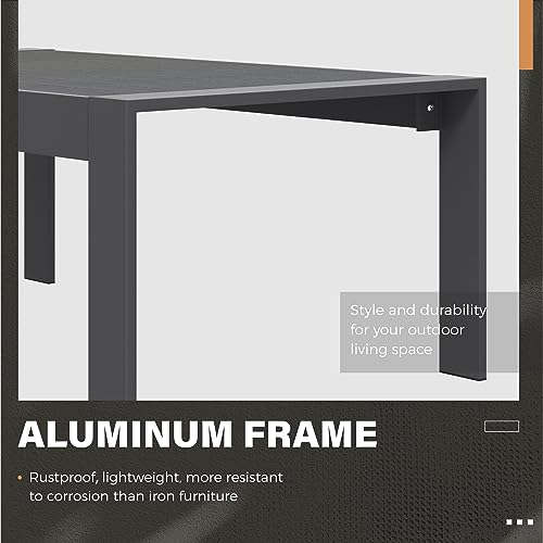 Aluminum All-Weather Outdoor Coffee Table, Dark Grey