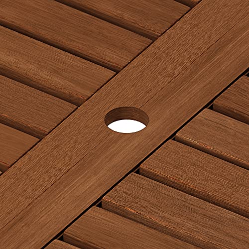 Furinno Tioman Outdoor Dining Table, Natural Rectangular