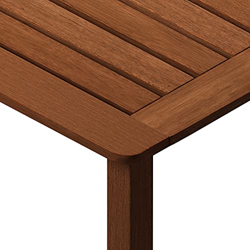 Furinno Tioman Outdoor Dining Table, Natural Rectangular