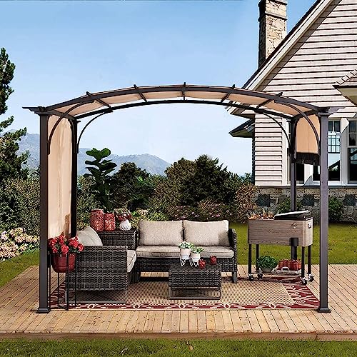 Sunjoy Steel Arched Pergola with Adjustable Canopy
