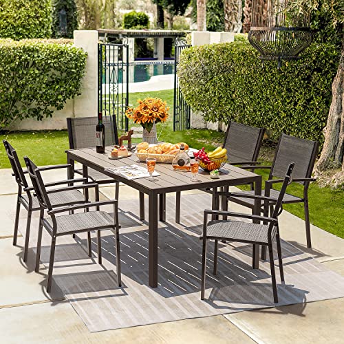 Homall 7 Pieces Patio Dining Set with Stackable Chairs