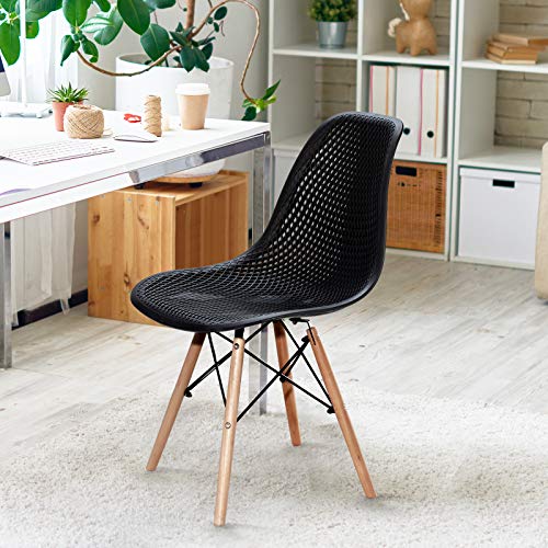 Set of 4 Modern Shell Outdoor Dining Chairs