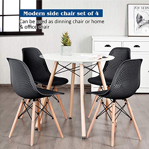 Set of 4 Modern Shell Outdoor Dining Chairs