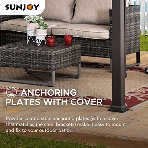 Sunjoy Steel Arched Pergola with Adjustable Canopy