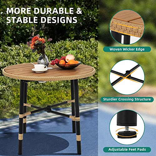 YITAHOME 5-Piece Wicker Outdoor Dining Set with Umbrella Hole