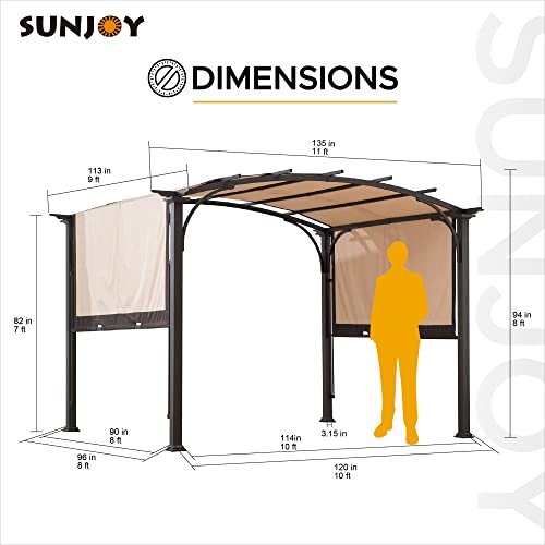 Sunjoy Steel Arched Pergola with Adjustable Canopy