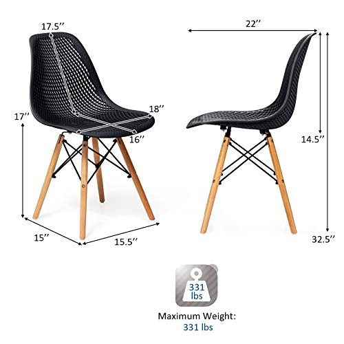 Set of 4 Modern Shell Outdoor Dining Chairs