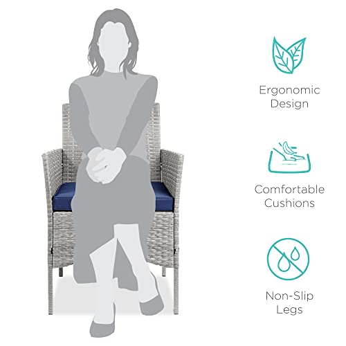 3-Piece Outdoor Wicker Bistro Set with Storage Table