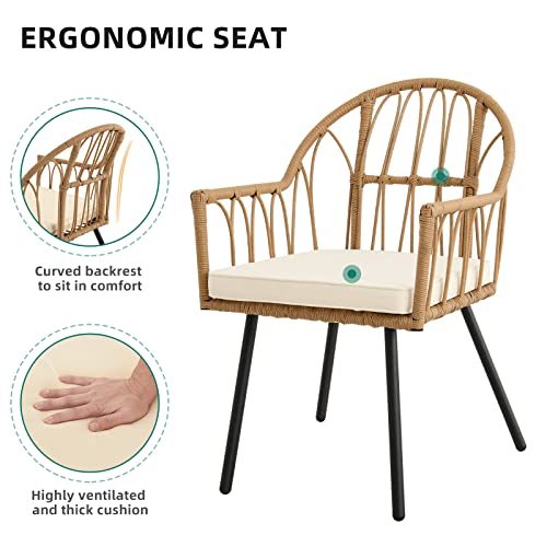 YITAHOME 5-Piece Wicker Outdoor Dining Set with Umbrella Hole