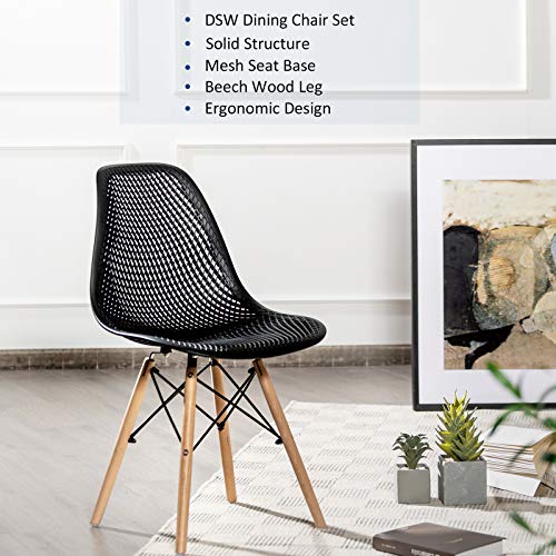 Set of 4 Modern Shell Outdoor Dining Chairs