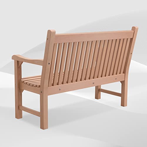 Psilvam 2-Person All-Weather Outdoor Garden Bench (Teak)