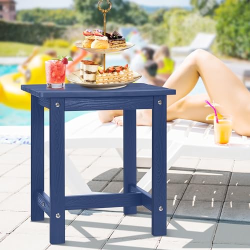 Y&M Navy Blue Outdoor Side Table, Modern Design