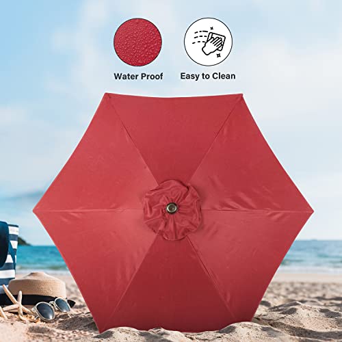 9' Red Patio Umbrella with Tilt/Crank for Garden