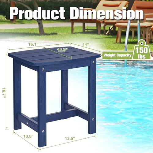 Y&M Navy Blue Outdoor Side Table, Modern Design