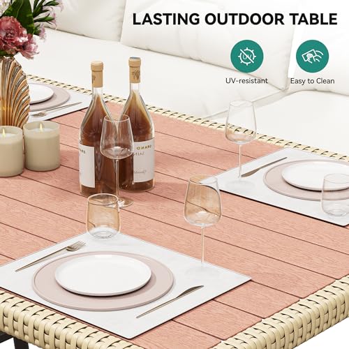 YITAHOME 6-Piece Outdoor Wicker L-Shaped Furniture Set