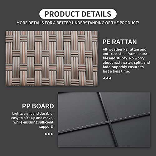 Brown Rattan Outdoor Storage Coffee Table with Cover