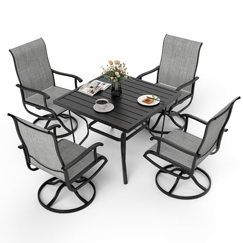 Pamapic 5-Piece All-Weather Patio Dining Set, Gray