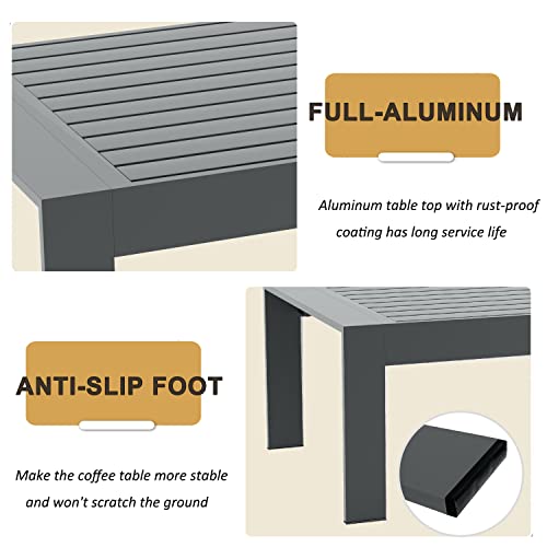 Outdoor Aluminum Coffee Table with Modern Design