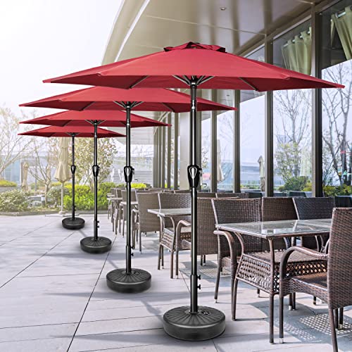 9' Red Patio Umbrella with Tilt/Crank for Garden