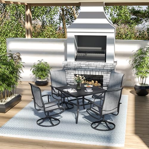 Pamapic 5-Piece All-Weather Patio Dining Set, Gray