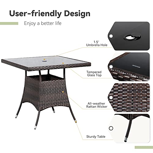 SUNCROWN 5 Piece All-Weather Wicker Dining Set