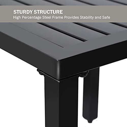 MEOOEM Metal Patio Coffee Bistro Side Table Set