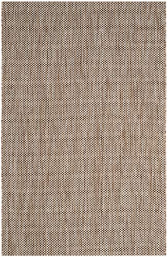SAFAVIEH Courtyard Collection Rug - Natural/Black, 5'3" x 7'7