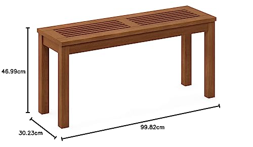 Tioman Outdoor Backless Bench - Natural Wood Finish