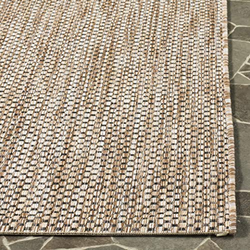 SAFAVIEH Courtyard Collection Rug - Natural/Black, 5'3" x 7'7