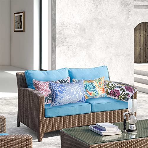 Paisley Print Outdoor Lumbar Pillows Set of 2