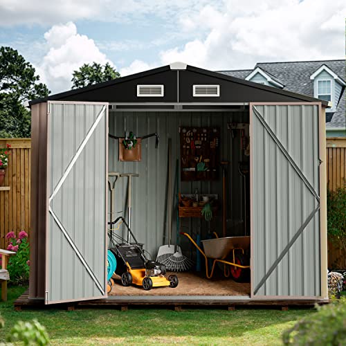 Aoxun Outdoor Metal Storage Shed for Garden, 6.4x4 FT
