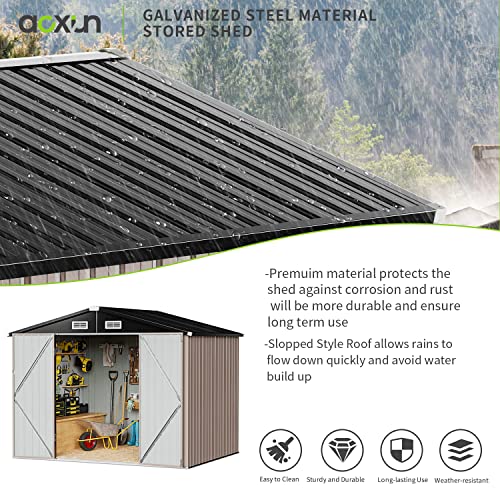 Aoxun Outdoor Metal Storage Shed for Garden, 6.4x4 FT