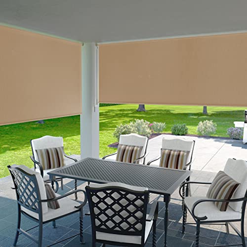 Almond 4' x 6' Coolaroo Outdoor Roller Shade