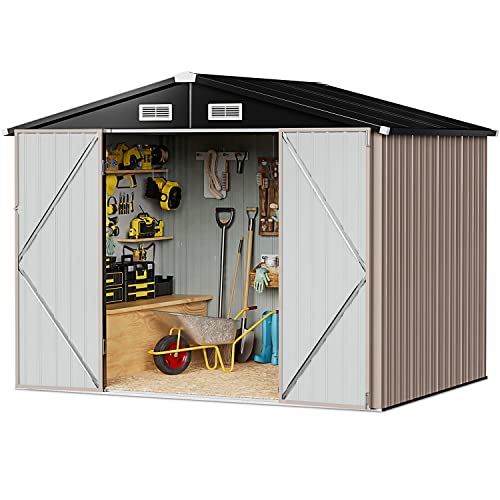 Aoxun Outdoor Metal Storage Shed for Garden, 6.4x4 FT