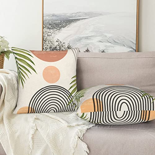 Boho Sunset Pillow Covers Set: Mid Century Modern