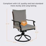 7-Piece Swivel Patio Dining Set, Black