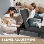 Devoko 2-Pack Adjustable Chaise Lounge Set - Black