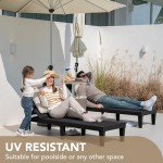 Devoko 2-Pack Adjustable Chaise Lounge Set - Black