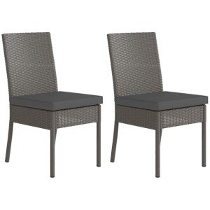 Outsunny 2-Piece Rattan Dining Chairs with Cushions