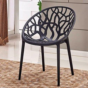 4 Stackable Black Bird's Nest Chairs for Garden
